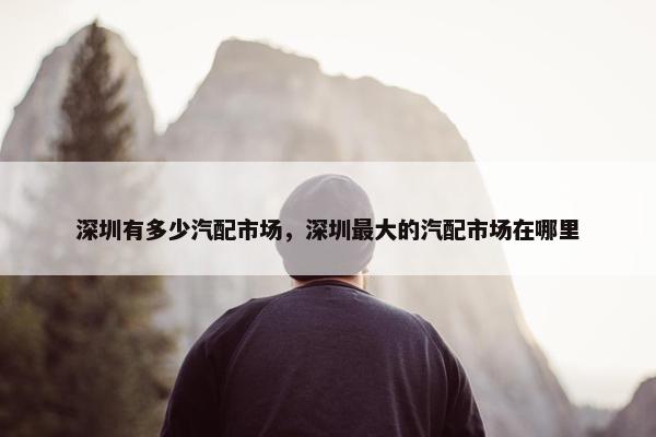 深圳有多少汽配市场，深圳最大的汽配市场在哪里