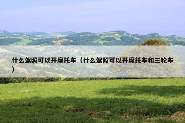 什么驾照可以开摩托车（什么驾照可以开摩托车和三轮车）