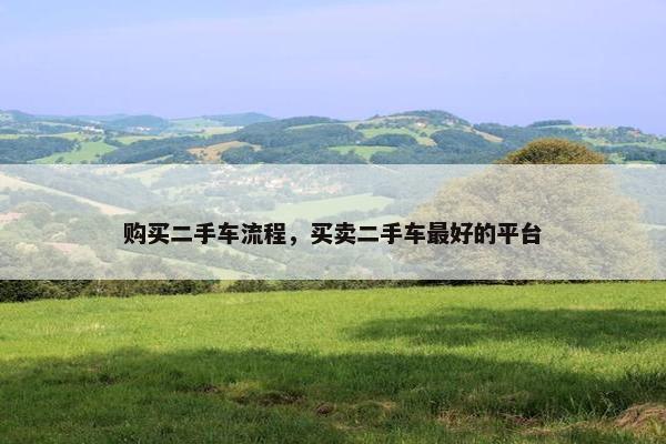 购买二手车流程，买卖二手车最好的平台