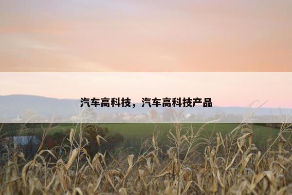 汽车高科技，汽车高科技产品