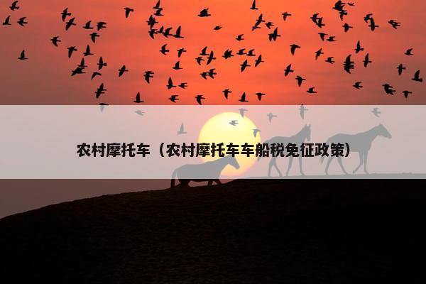农村摩托车（农村摩托车车船税免征政策）