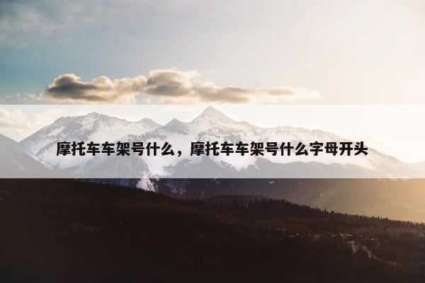 摩托车车架号什么，摩托车车架号什么字母开头