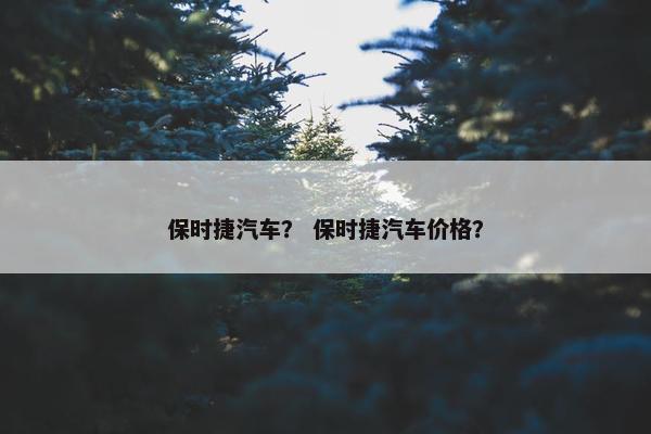 保时捷汽车？ 保时捷汽车价格？