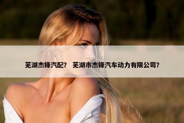 芜湖杰锋汽配？ 芜湖市杰锋汽车动力有限公司？