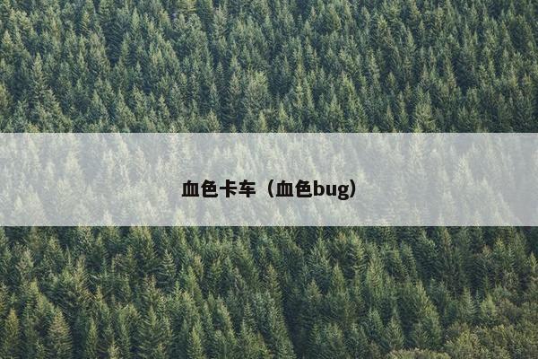 血色卡车（血色bug）