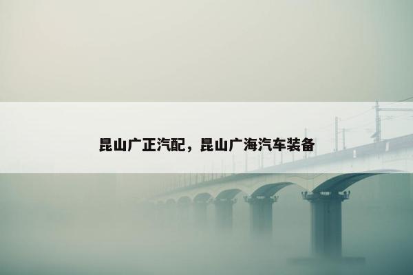 昆山广正汽配，昆山广海汽车装备