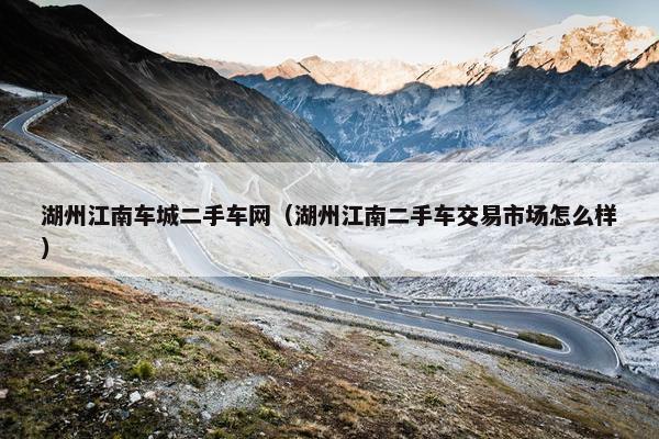 湖州江南车城二手车网（湖州江南二手车交易市场怎么样）