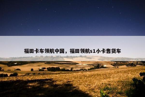 福田卡车领航中国，福田领航s1小卡售货车
