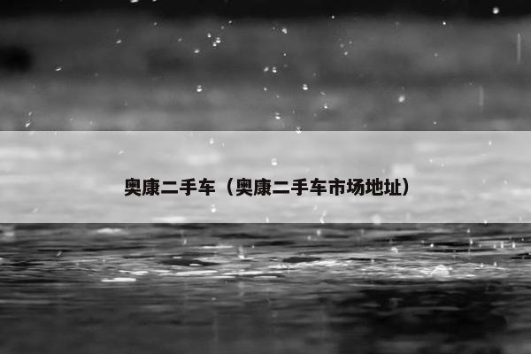 奥康二手车（奥康二手车市场地址）