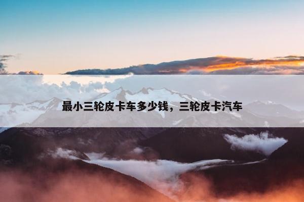 最小三轮皮卡车多少钱，三轮皮卡汽车