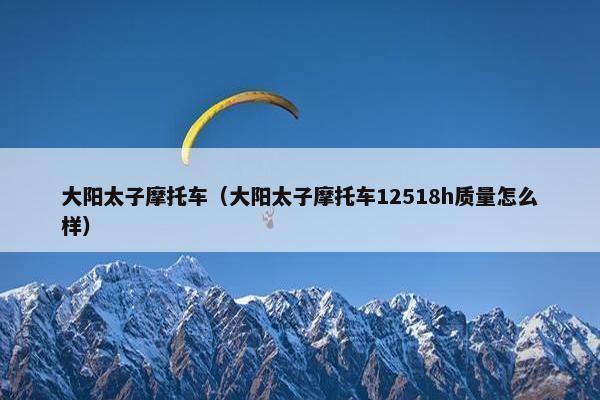 大阳太子摩托车（大阳太子摩托车12518h质量怎么样）