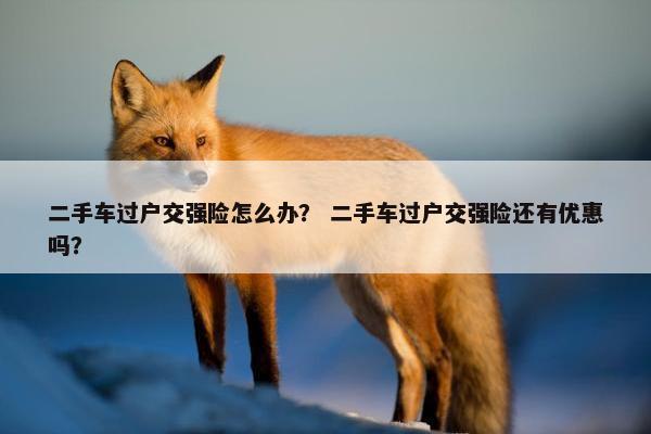 二手车过户交强险怎么办？ 二手车过户交强险还有优惠吗？