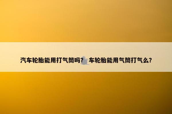 汽车轮胎能用打气筒吗？ 车轮胎能用气筒打气么？