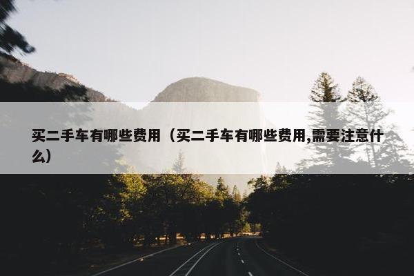 买二手车有哪些费用（买二手车有哪些费用,需要注意什么）