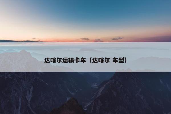 达喀尔运输卡车（达喀尔 车型）