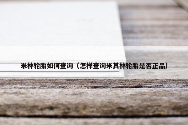 米林轮胎如何查询（怎样查询米其林轮胎是否正品）