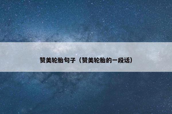 赞美轮胎句子（赞美轮胎的一段话）